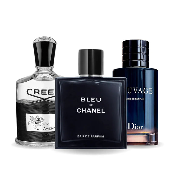 Combo de 3 perfumes Creed AVENTUS, BLEU DE CHANEL, Dior SAUVAGE 100ml